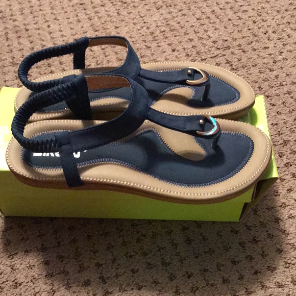 Comfort slip on navy sandals - Picture 2 of 4